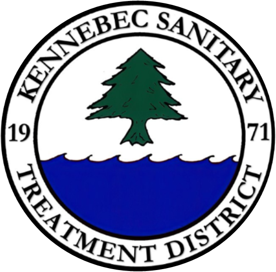 Kennebec Sanitary Treatment District Logo A pine tree over a river with the Date 1971
